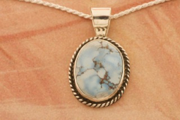 Genuine Golden Hill Turquoise Sterling Silver Pendant